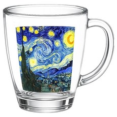 발룬피니 고흐그림 유리 물컵 380ml, 별이 빛나는 밤, 1개