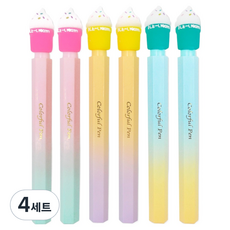 미소로 1500 아이스크림 중성펜 3종 x 2p 세트 0.5mm, 핑크, 옐로우, 블루, 4세트