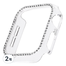 NUART Apple Watch 相容水鑽邊框保護殼, 透明, 2個