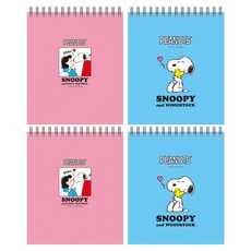 피너츠 스누피 상철 그리드 노트, 랜덤 발송, 4개