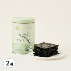 만전김 유기농 햇살과 바람이 길러낸김 조미김 캔, 45g, 2개