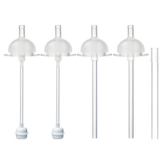 hibee Double Heart適用替換奶瓶吸嘴 2入+簡便吸管+重力球吸管+吸管刷組 第1階段, 單色, 2組