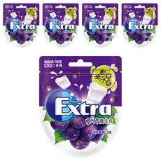 Extra 益齒達 脆皮魔立方 無糖口香糖 冰涼葡萄口味，幫助保持口腔清潔，隨時展露自信笑容, 57.2g, 5包