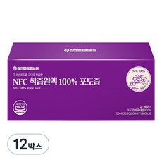 참앤들황토농원 NFC 착즙원액 포도즙, 3L, 12박스