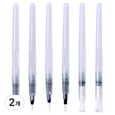 세븐집 워터 캘리그라피 수채화붓, 2개, 6종