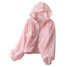 구디프 여성용 소프트 컬러 경량 바람막이 후드 자켓