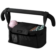 Luav 嬰兒車整理袋 尿布收納袋, 黑色, 1個
