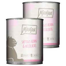 MjAMjAM 魔力喵 鮮肉主食貓罐, 多汁雞肉 + 野生鮭魚, 800g, 2罐