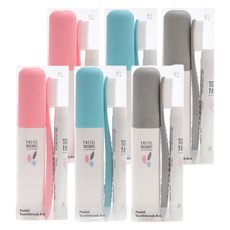 旺塔迷你便攜牙刷套組粉+天+灰, 2套