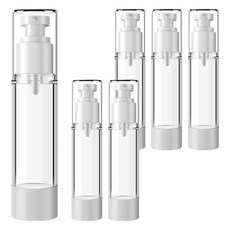 DM 뷰티 휴대용 펌프 스프레이 플랫 진공 공병 100ml, 혼합 색상, 6개
