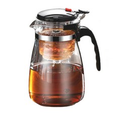 玻璃泡茶 飄逸壺, Transparent, 1個, 1L