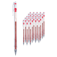 Monami Zeller 502 中性筆, 紅色, 24入