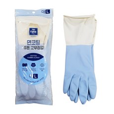 태화 면코팅 투톤 고무장갑, 블루, 대(L), 1세트