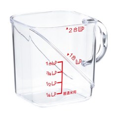 inomata 塑膠米的量杯 360ml - 耐用 輕鬆量米 煮出美味米飯, 1個, 透明