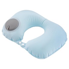 Comefree 涼感充氣頸枕，手壓充氣，輕薄透氣, 40 x 28cm, 沁藍色, 1個
