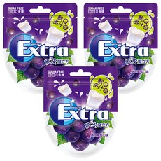 Extra 益齒達 脆皮魔立方 無糖口香糖 冰涼葡萄口味，幫助保持口腔清潔，隨時展露自信笑容, 57.2g, 3包