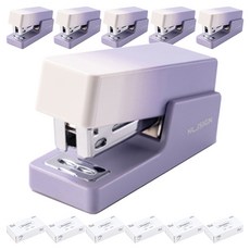 DELI 努賽因 漸層迷你釘書機 +33號釘書針 套組, 紫色, 6個