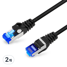 LAN Star CAT.6A / CAT.7 SFTP 絞線 網路連接 LAN 線材 LS-HF7, 2個, 1m, 黑色