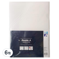 Double A L型文件夾 12個, 透明, 6包