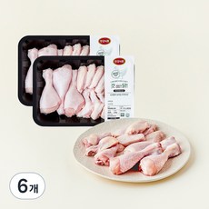 한강식품 무항생제 인증 갓잡은 닭콤보 (냉장), 500g, 6개
