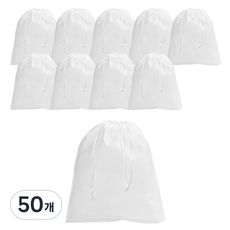 Donna&deco Riley 不織布束口袋 M, 白色, 50個