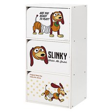 收納王妃 迪士尼 玩具總動員三層木門櫃, 彈簧狗