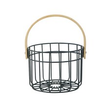 北歐圓形鐵籃 L號, 海軍藍, 1個