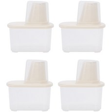 洗衣粉分裝瓶 500ml 4入 + 透明標籤貼紙 6件組, 混合顏色, 1套