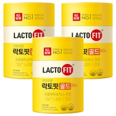 락토핏 정품 골드 80포, 160g, 3개