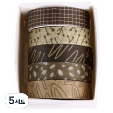 꼬까 자연 디자인 마스킹 테이프 5종 세트 03 단풍잎, 혼합색상, 5세트
