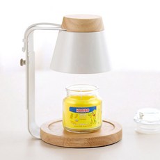 AIND ARBOL 木質融蠟燈定時款 + HARIBO 蠟燭 酸甜小罐套組 85g, 白色木質, 檸檬水果