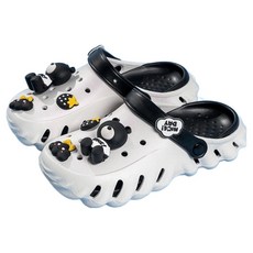 輕便兩穿厚底洞洞鞋 EVA材質 灰黑雙色, 44-45