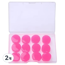 Luneon 簡約防噪音睡眠耳塞 圓形 紫紅色, 2個, 12入