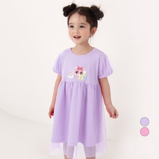 PremierFam 女童款Wish Cat網紗蕾絲五分連身裙