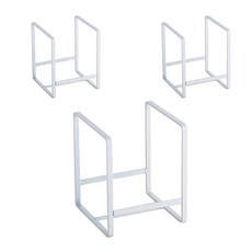 블럭마트 주방 심플 스텐 접시꽂이 3p, 3개, 화이트