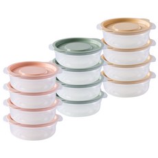 Xeonic Rice nice冷凍米飯保鮮盒 3色 420ml, 保鮮盒 粉色 4入+綠色 4入+黃色 4入, 12個