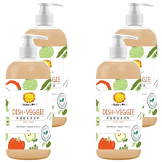 Baby Lion 獅子寶寶 碗盤蔬果清潔劑, 輕鬆洗淨不殘留, 環境友善, 有效去汙, 配方溫和不傷手, 700ml, 4瓶