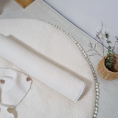 100支棉絎縫圓筒形靠枕套+超細纖維枕芯, 白色