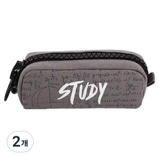 TODAYLIVING 大拉鍊大容量合格鉛筆盒收納包 R99862, 2個, 灰色