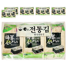 Yemat 原味海苔3入 韓國鹽烤海苔 酥脆口感 無添加防腐劑, 13.5g, 6袋