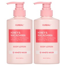 KUNDAL 昆黛爾 蜂蜜&澳洲堅果保濕潤膚乳 白麝香, White Musk, 500ml, 2入