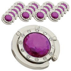 Herb Plus 水晶閃亮便攜式掛包鉤, 薰衣草紫, 18個