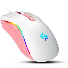 GEEK STAR 7 鍵 RGB LED 遊戲鼠標 GM500, 粉色的