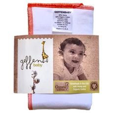 geffen baby 有機棉麻折式布尿布Jersey XS(32 x 34cm), 橘邊, 1個