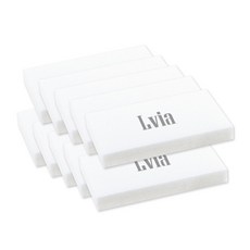 Lvia 美甲纖薄方形磨砂塊, 10個, 白色