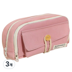 일상속반짝 수납 파우치필통, 핑크, 3개