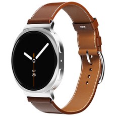 신지모루 갤럭시워치 싱글투어 가죽 레더 밴드 스트랩, 브라운, 1개