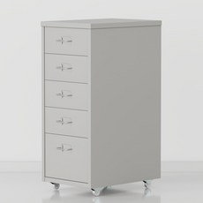 하비티 모던 베이직 심플 철제 서랍장, 그레이, 5단