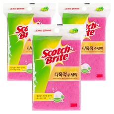 스카치브라이트 3M 제로스크래치 다목적 수세미, 1개입, 3개