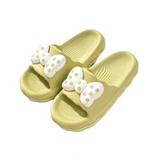 美得像專櫃 波點蝴蝶結拖鞋 2雙, 優選防滑PVC材質, 米白/粉色/綠色/紫色